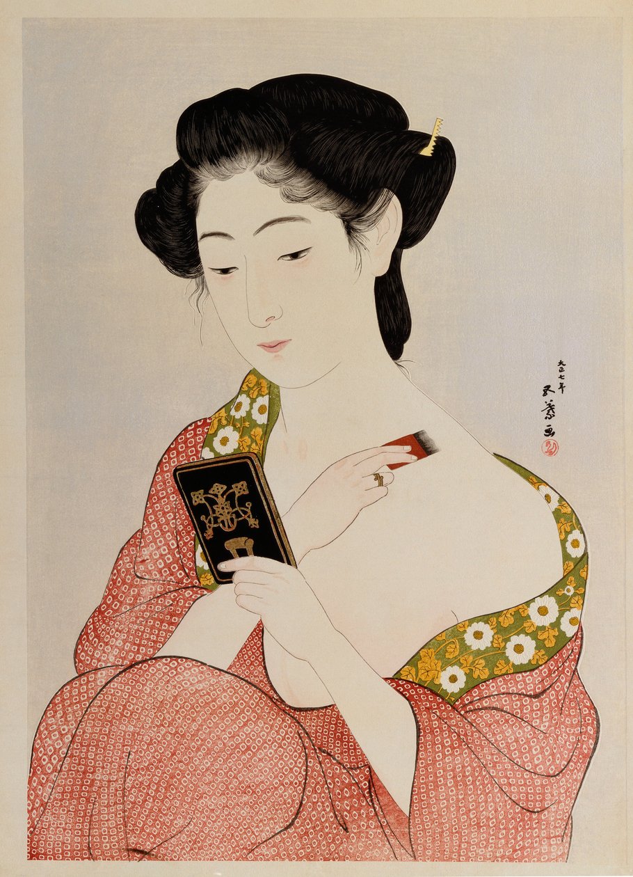 Eine Frau in Unterwäsche, 1918 von Goyo Hashiguchi