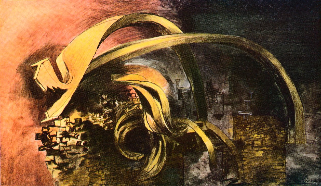 Verwüstung, 1941, Stadt. Verbogene Träger 1 von Graham Sutherland