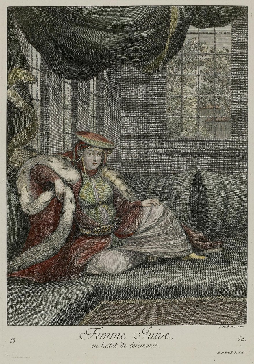 Jüdische Frau in Zeremonialkleidung von Gerard Jean Baptiste Scotin