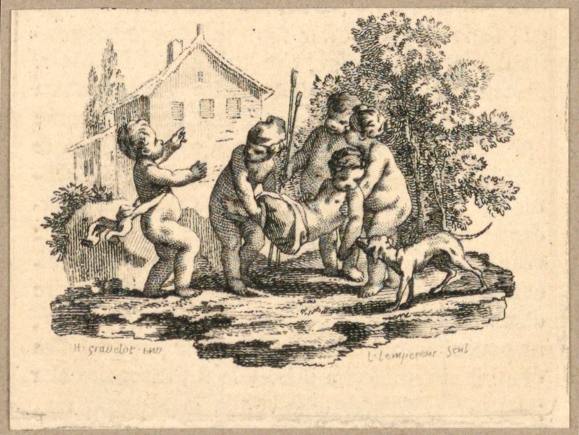 Ein verwundetes Kind von Gravelot