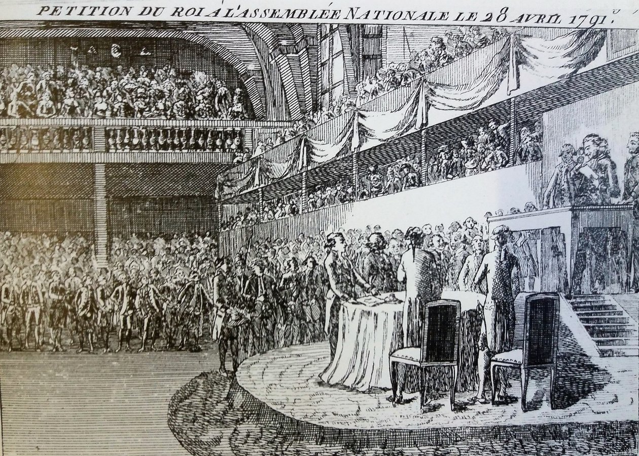 Der König Ludwig XVI. bittet die Versammlung von Gravure non signée
