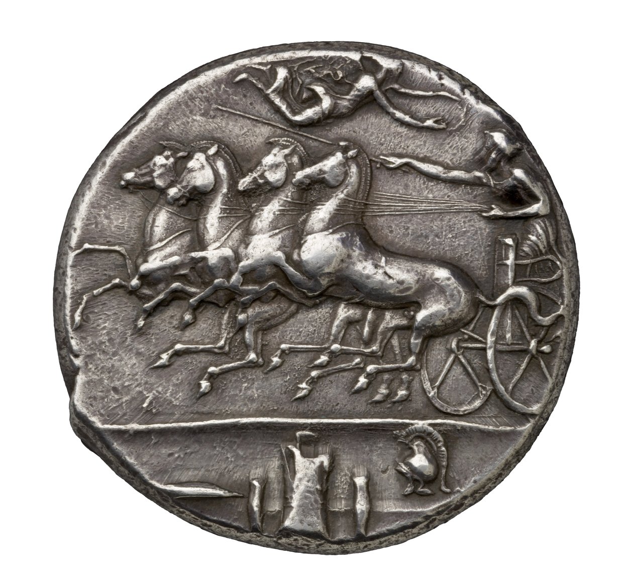 Antike griechische Silbermünze aus Syrakus, 404-390 v. Chr. von Greek