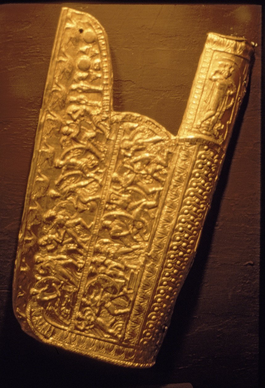 Goldener Köcher, aus dem Grab von Philipp II. in Vergina von Greek