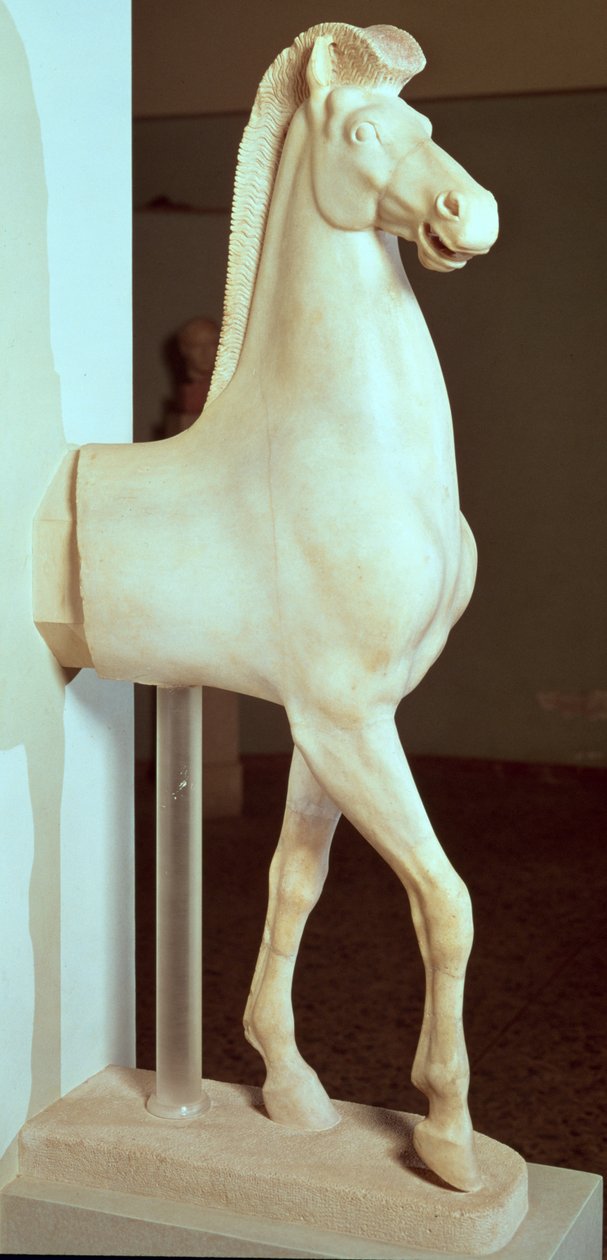 Skulptur eines Pferdes, ca. 500 v. Chr. (Marmor) von Greek