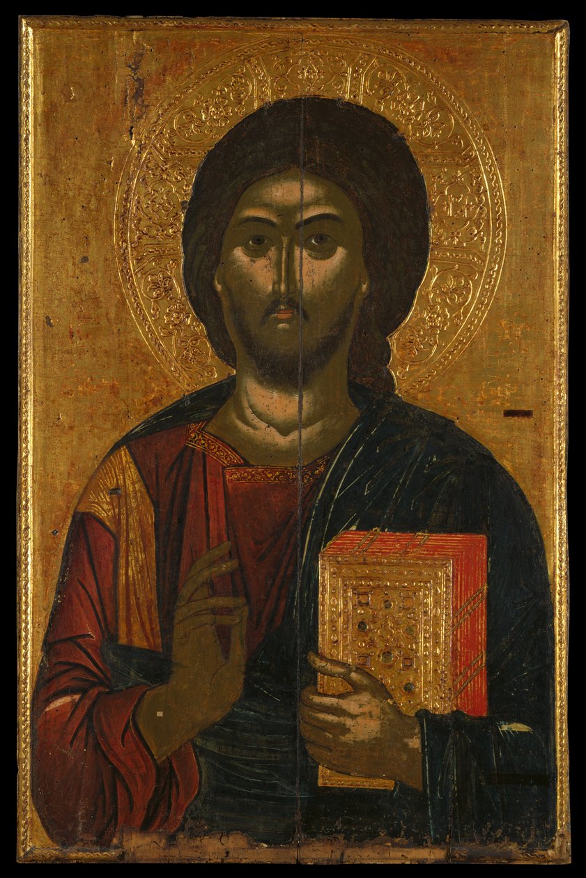 Ikonostase-Ikone von einem Heiligtumsschirm, die Christus Pantokrator darstellt von Greek School