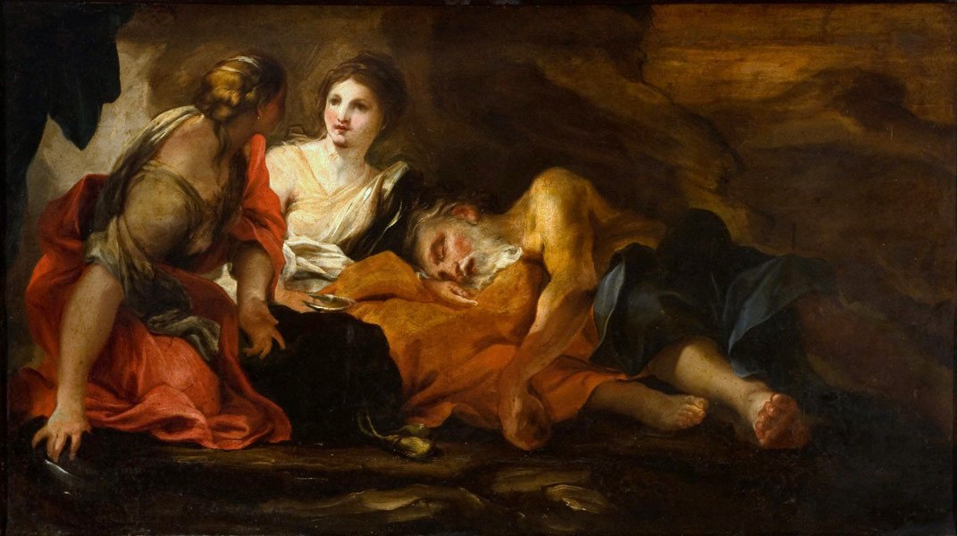 Lot und seine Töchter von Gregorio De Ferrari