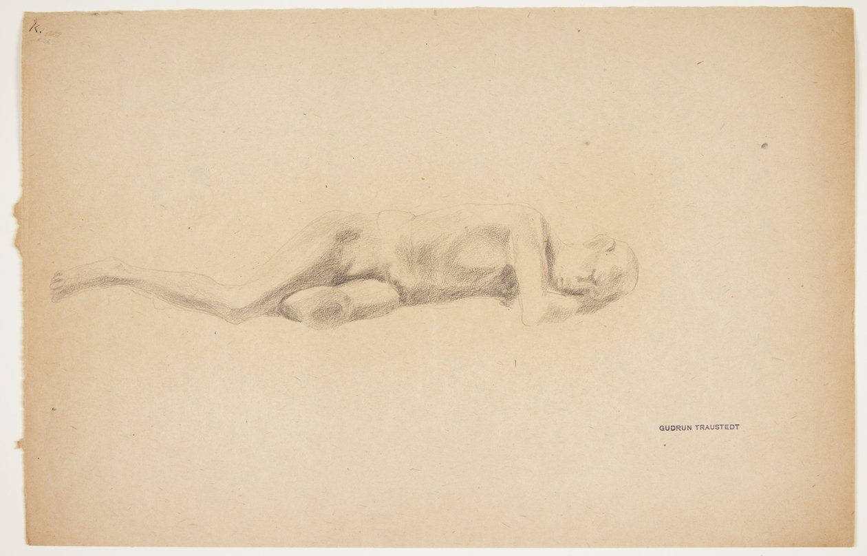 Studie einer Gipsabguss aus Pompeji. Liegender Mann von Gudrun Traustedt