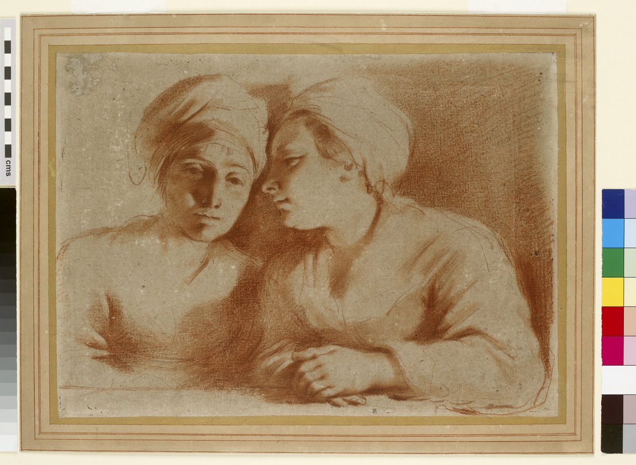 Zwei Frauen im Gespräch, 17. Jahrhundert von Giovanni Francesco Barbieri