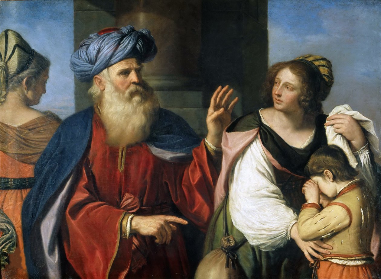 Abraham vertreibt Hagar und Ismael von Guercino
