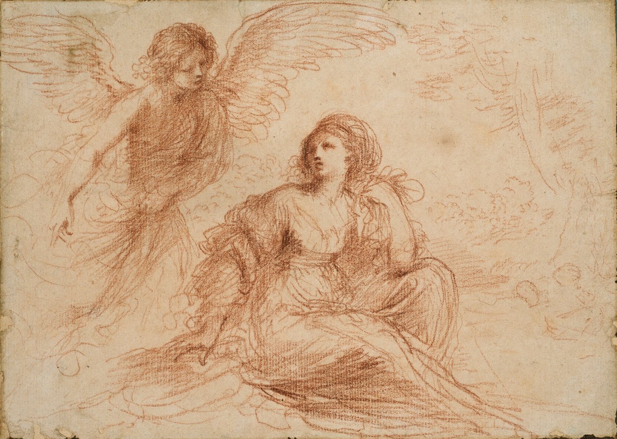 Ein Engel erscheint Hagar und Ismael, ca. 1653 von Guercino