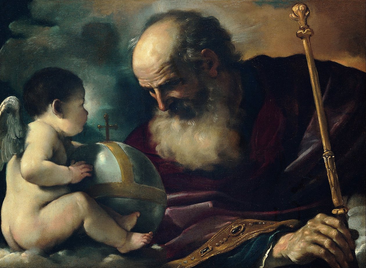Gott der Vater und Engel, 1620 von Guercino