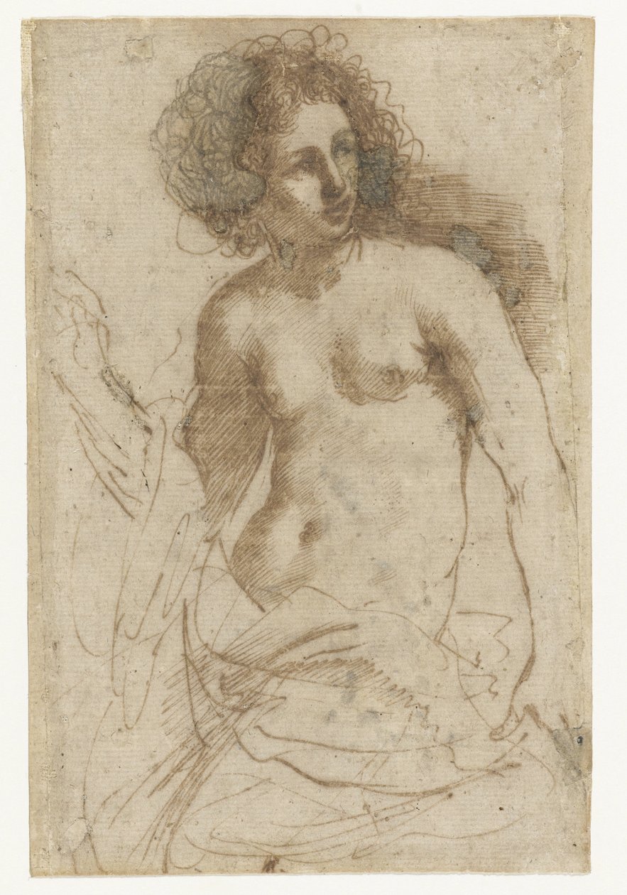 Halbnackte stehende Frau von Guercino