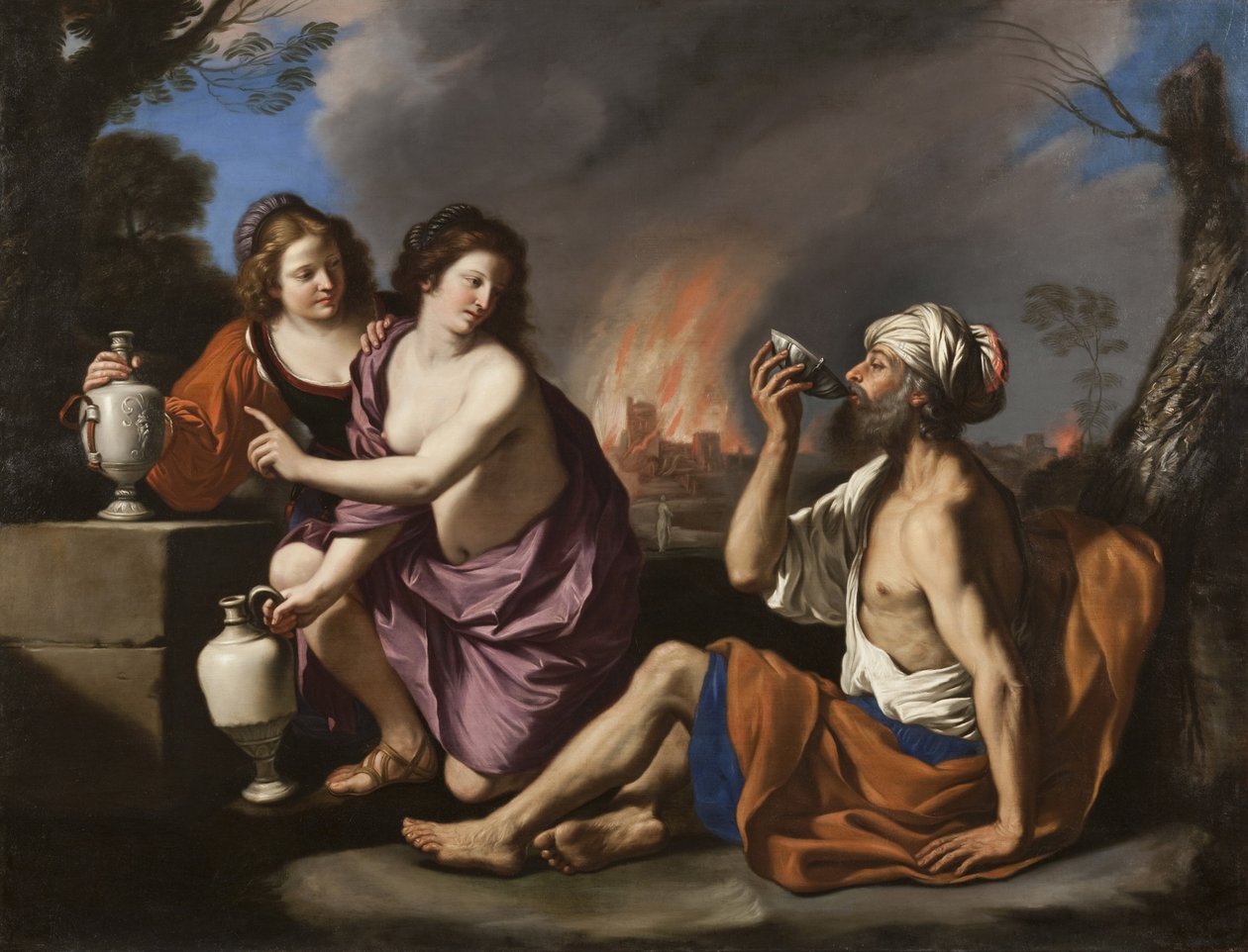 Lot und seine Töchter von Guercino