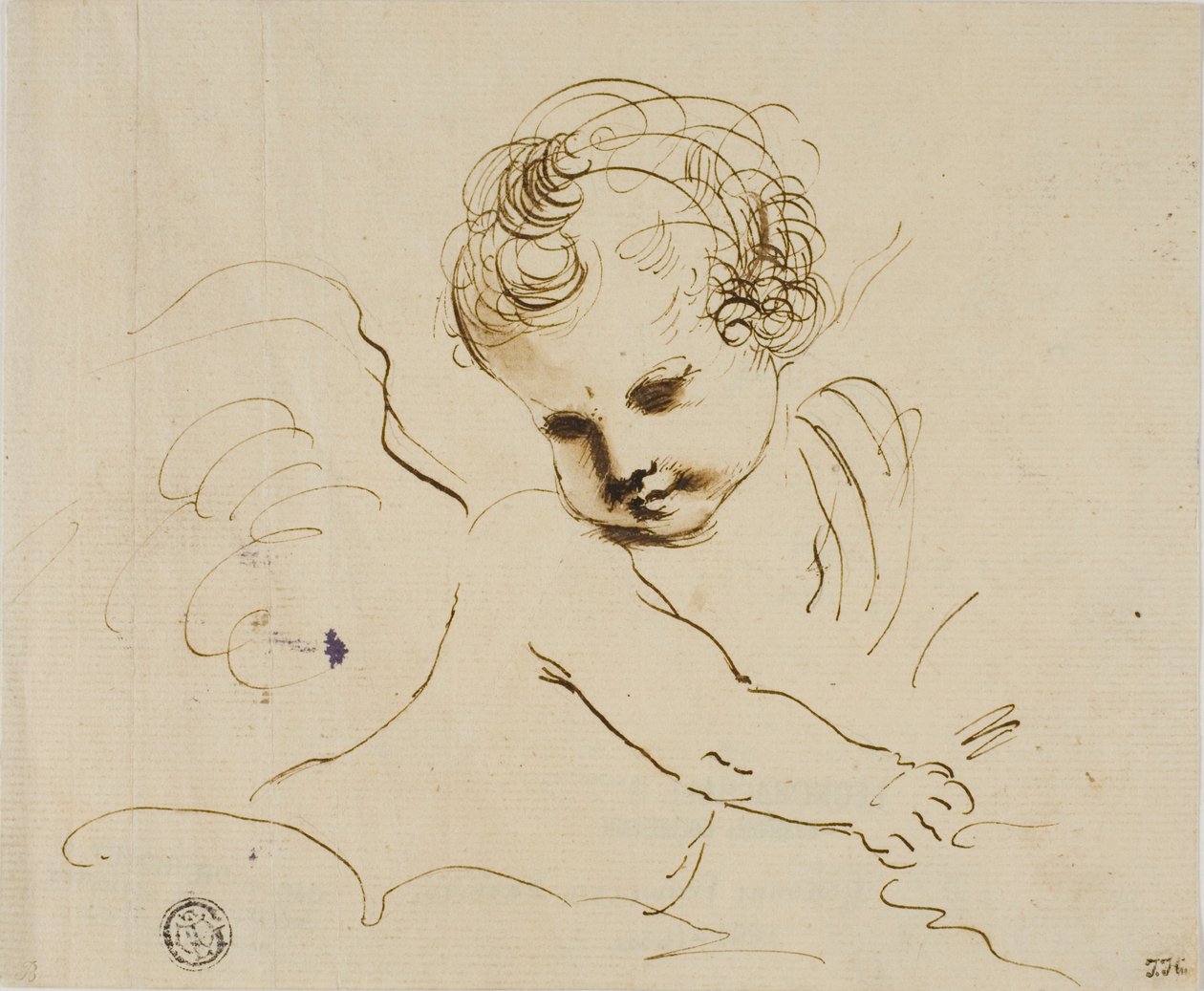Putto in den Wolken von Guercino