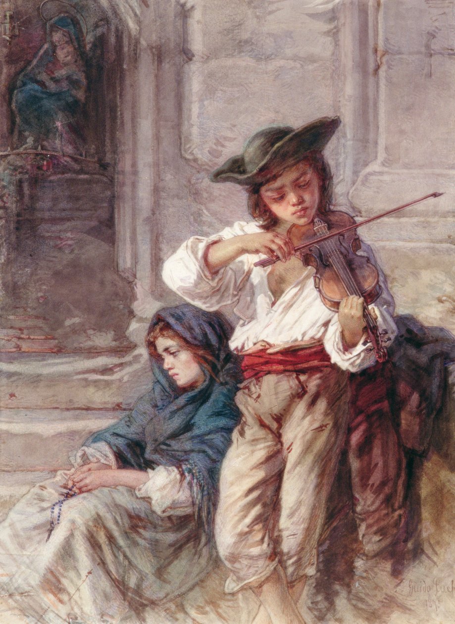 Der junge Geiger, ca. 1880 von Guido Bach