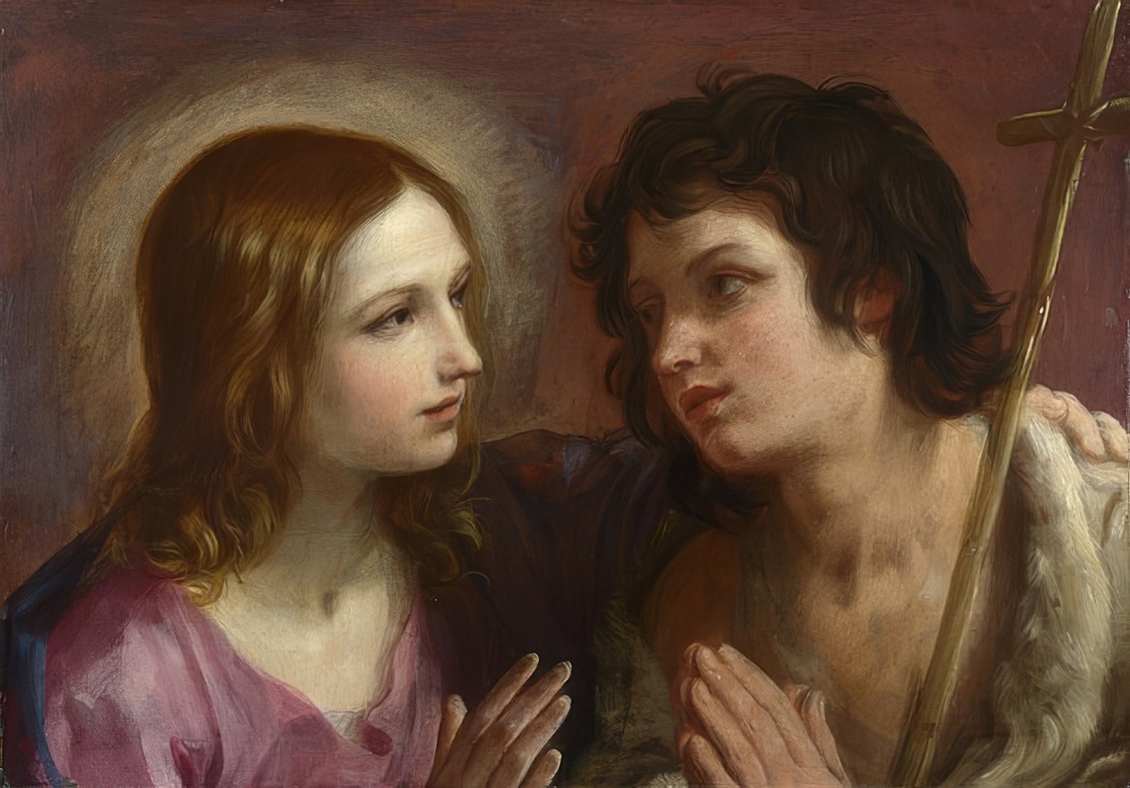 Christus umarmt Johannes den Täufer von Guido Reni