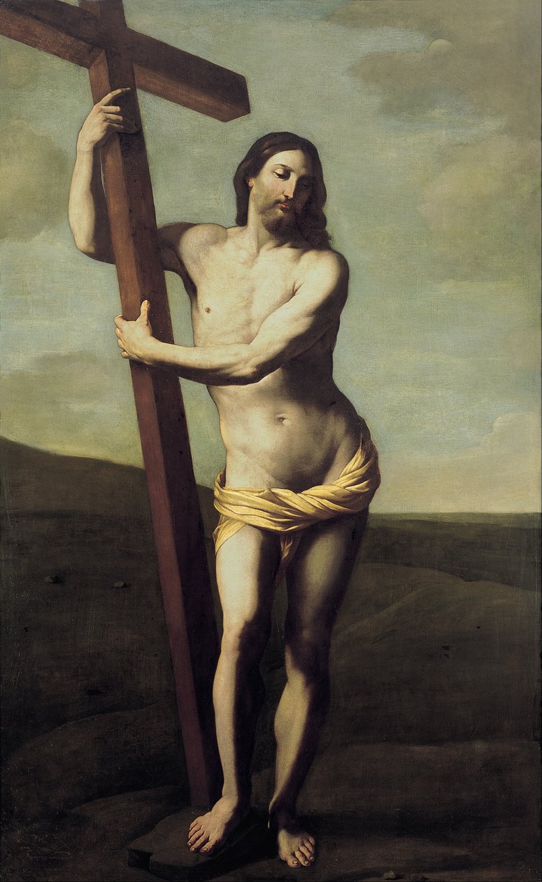 Der auferstandene Christus umarmt das Kreuz von Guido Reni