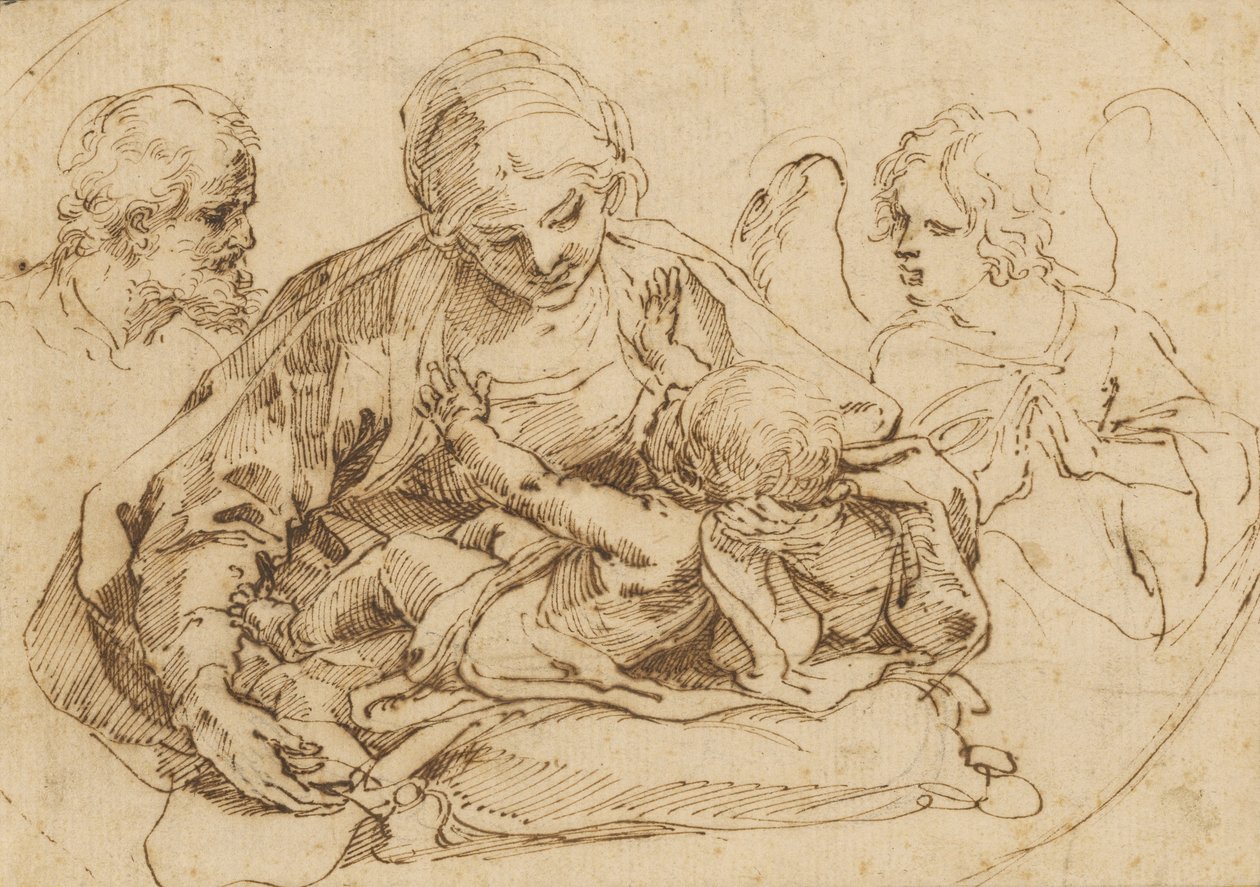 Heilige Familie mit einem Engel von Guido Reni