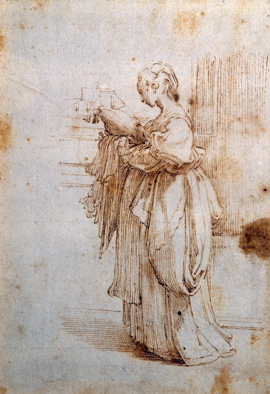 Frau mit Kissen von Guido Reni