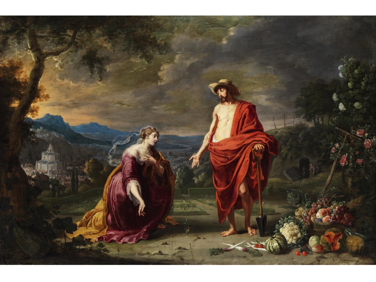 Jesus als Gärtner vor der knienden Maria Magdalena von Guillam Forchondt