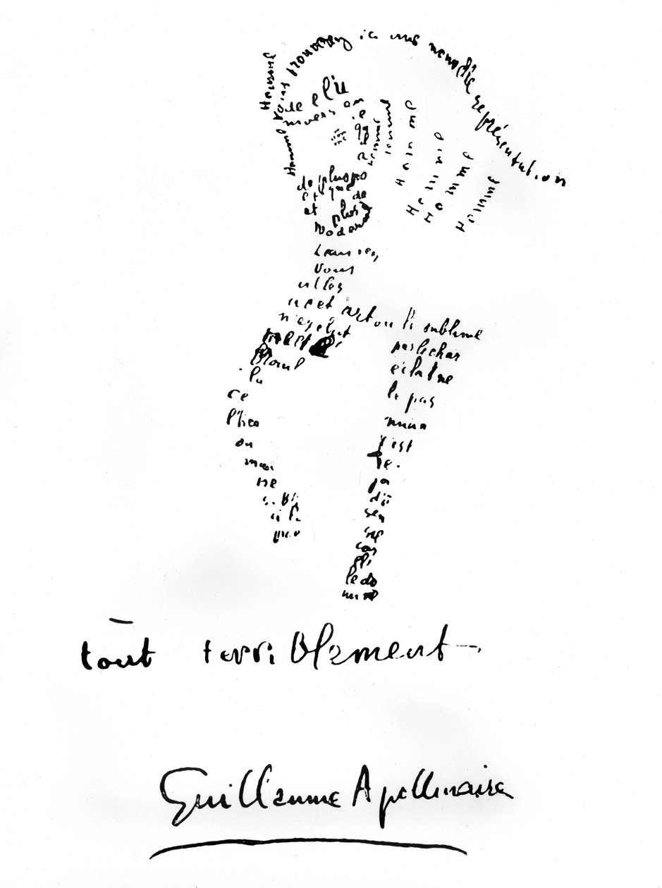 Pferde-Calligramm 1917 von Guillaume Apollinaire