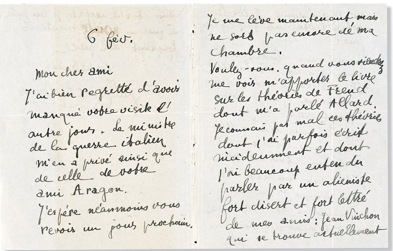 Brief an Andre Breton von Guillaume Apollinaire