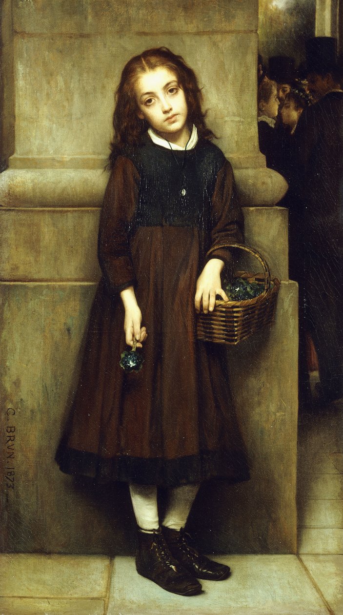 Blumenmädchen vor der Oper, 1873 von Guillaume Charles Brun