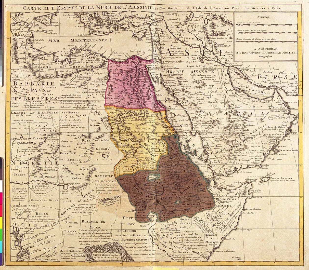 Ägypten, Sudan, Eritrea, Dschibuti, Äthiopien von Guillaume Delisle
