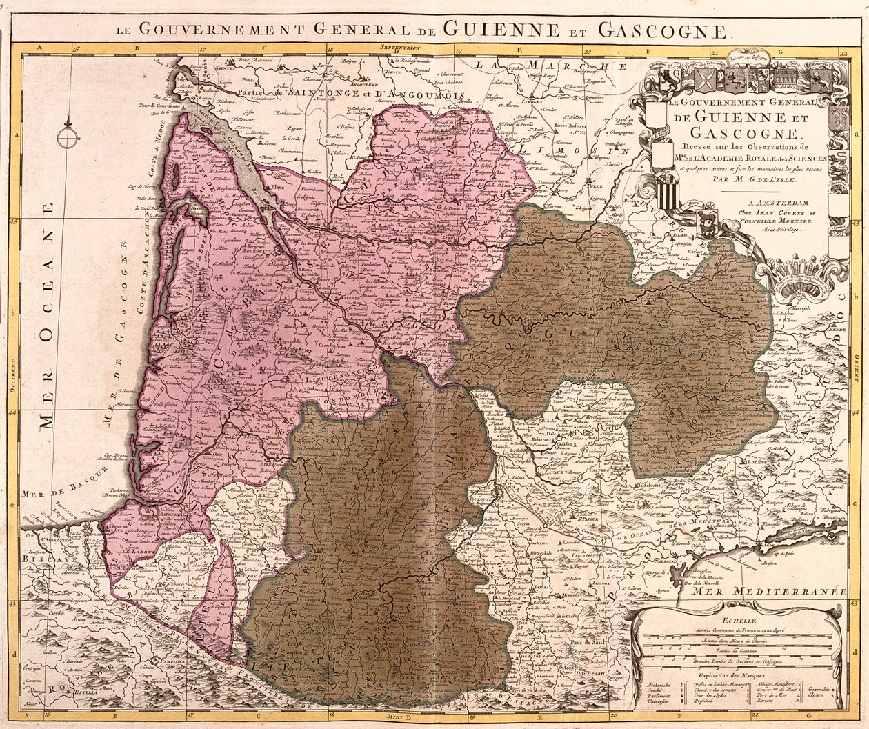 Guyenne, Gascogne, Frankreich von Guillaume Delisle