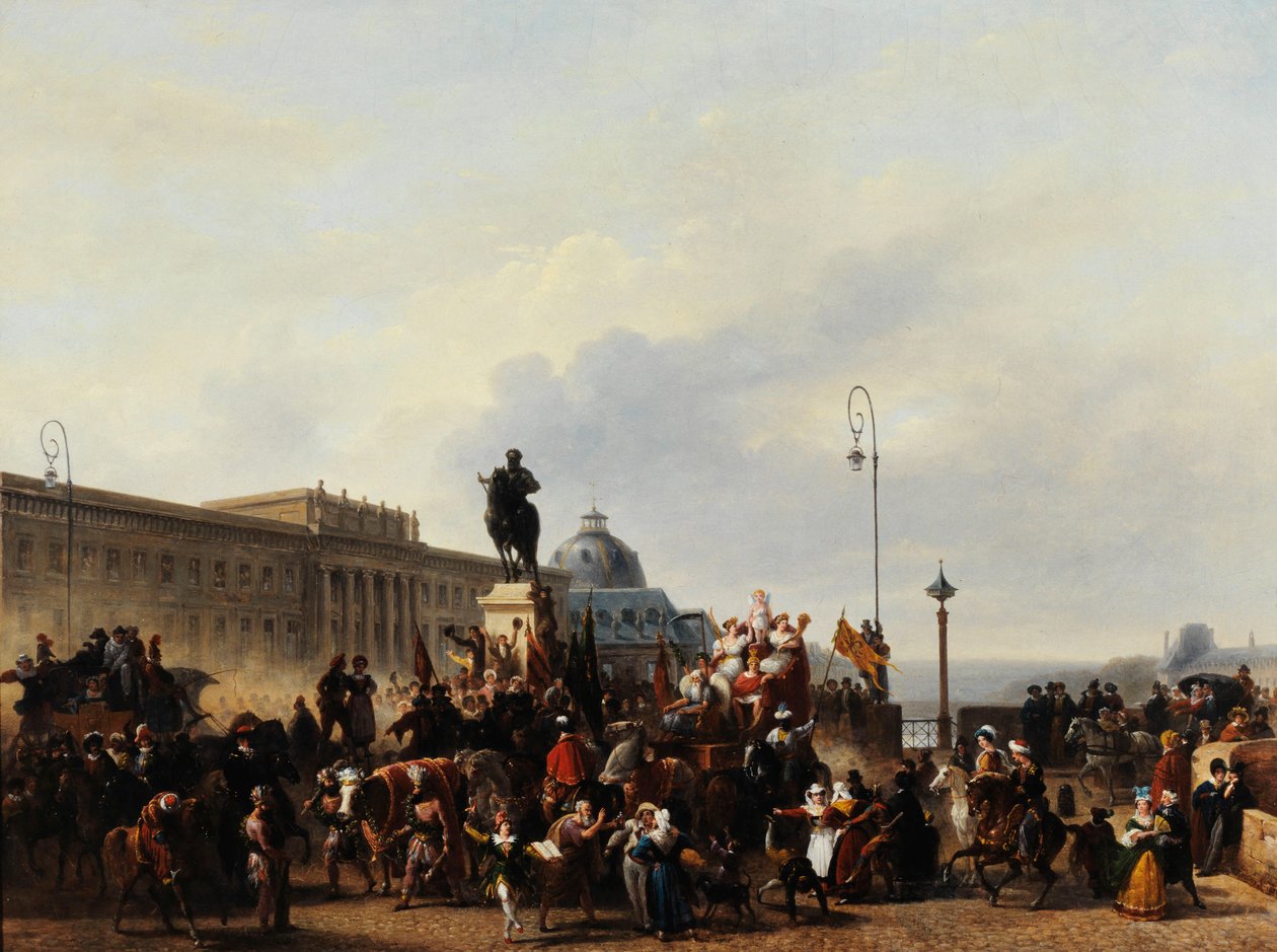 Maskerade auf der Pont Neuf von Guillaume Frederic Ronmy