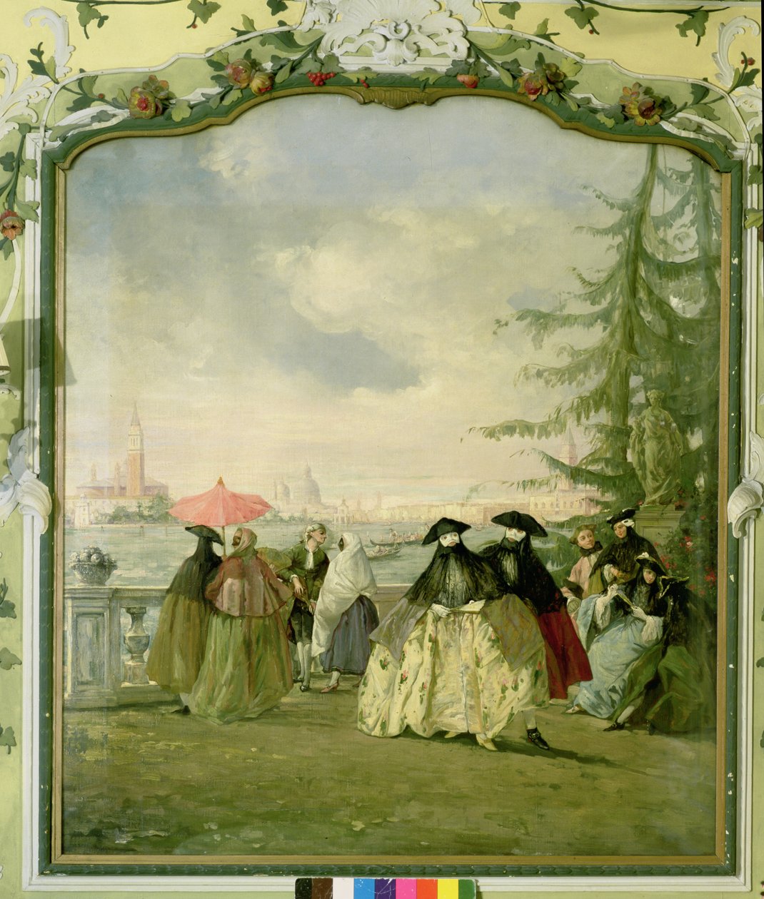 Maskiertes Paar in den Giardini, Venedig von Guiseppe Ponga