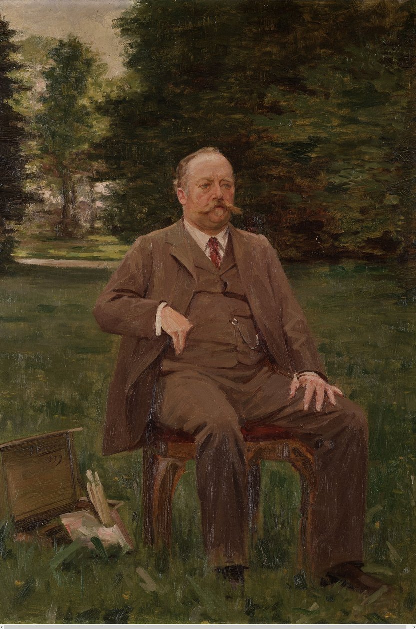 Fernand Scribe in seinem Garten von Gustaaf Vanaise