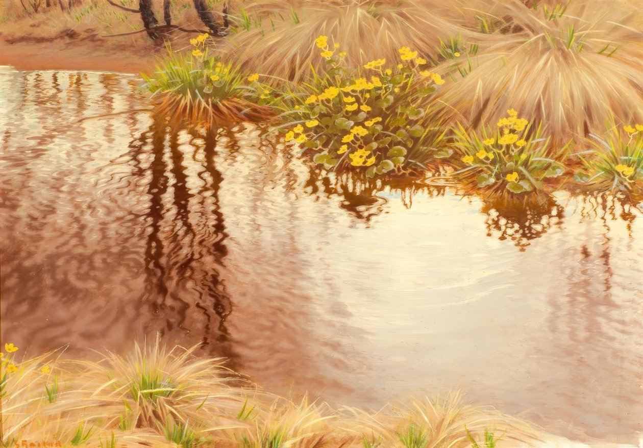Sommerliche Uferlandschaft von Gustaf Edolf Fjaestad
