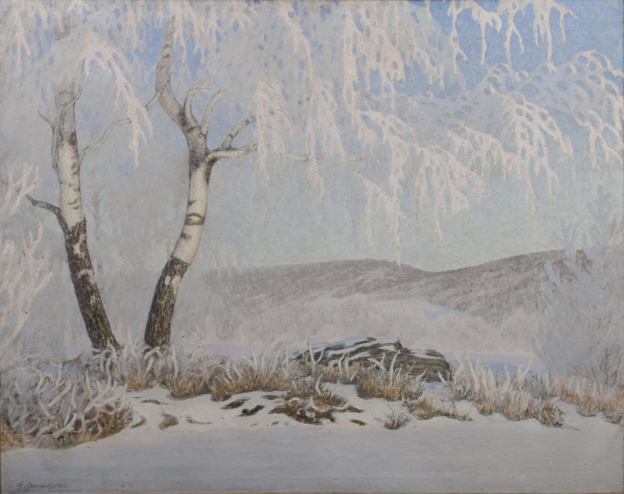 Weißer Frost im Sonnenschein von Gustaf Fjæstad