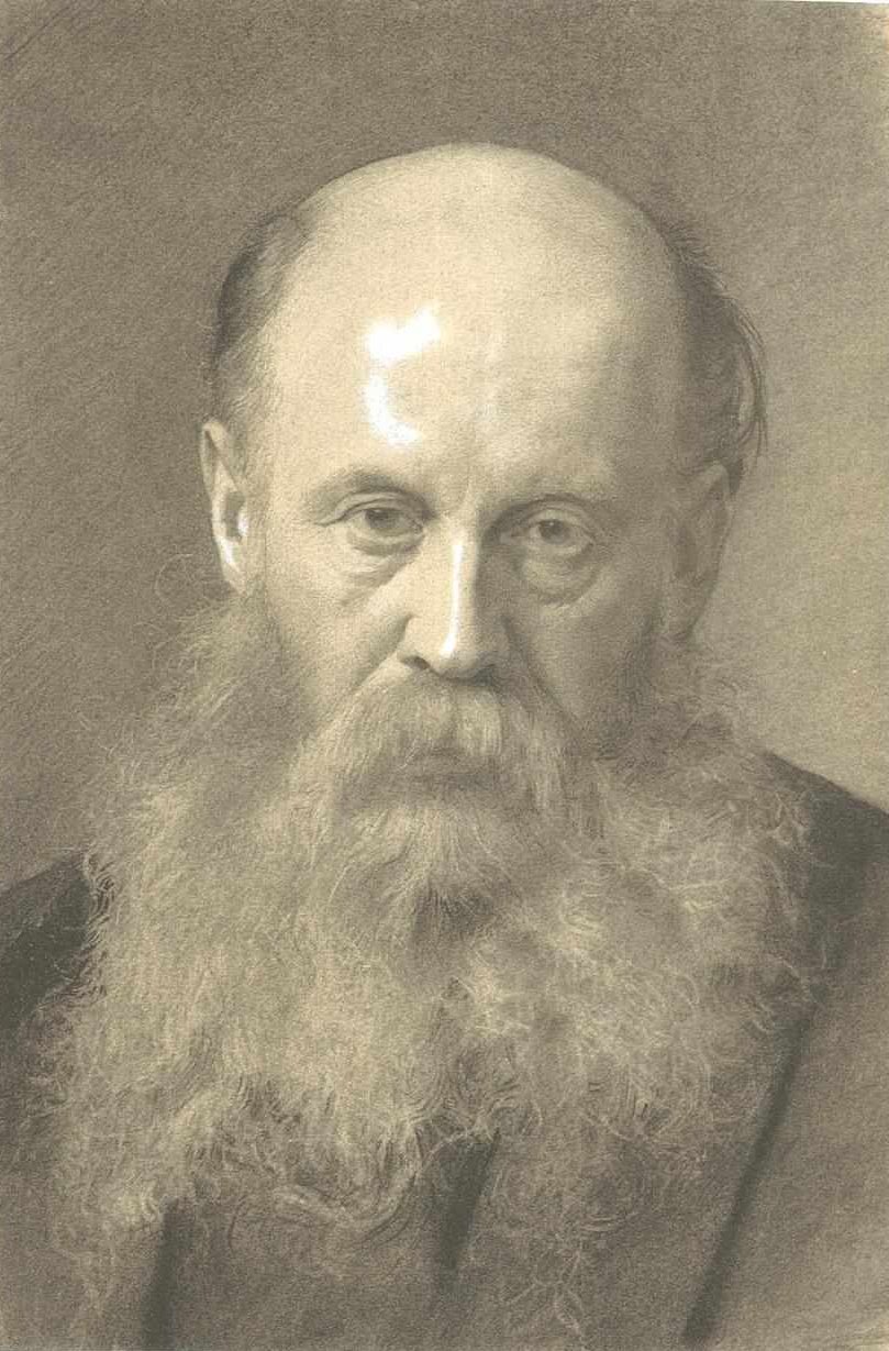 Brustbild eines bärtigen Mannes von vorne von Gustav Klimt