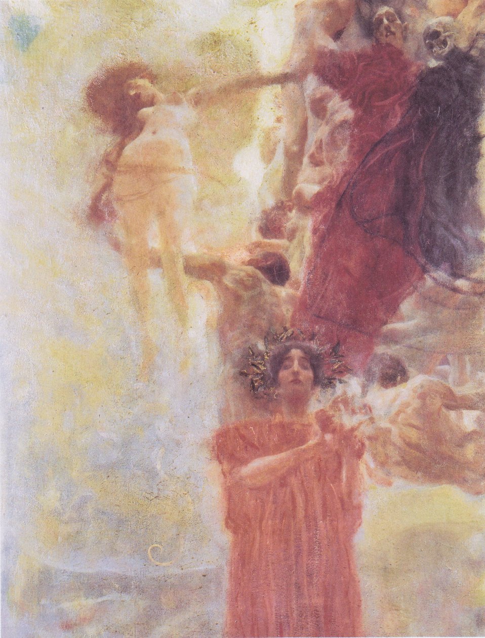 Gemalter Kompositionsentwurf zur Medizin von Gustav Klimt