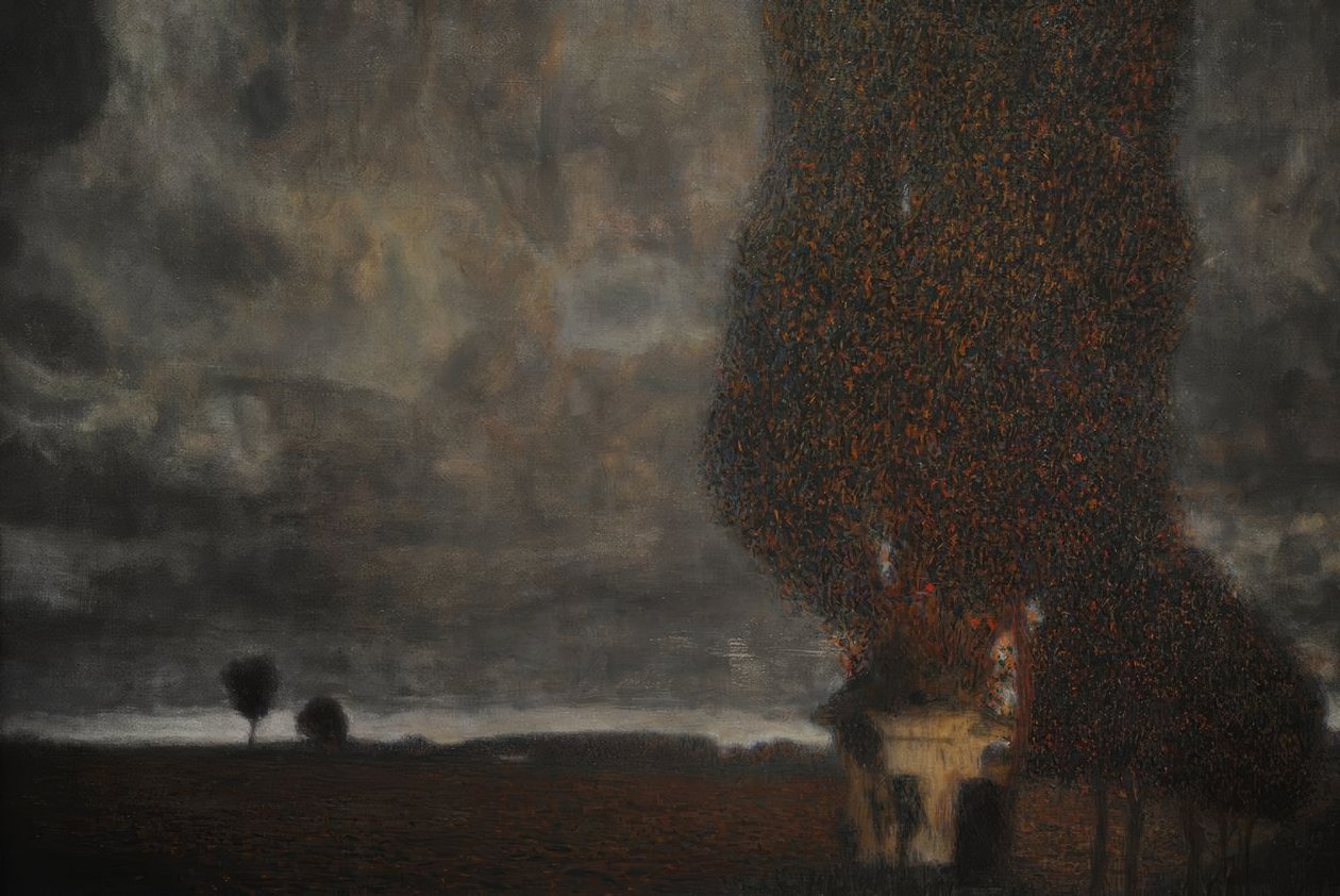 Herannahendes Gewitter (Der große Pappel II) von Gustav Klimt