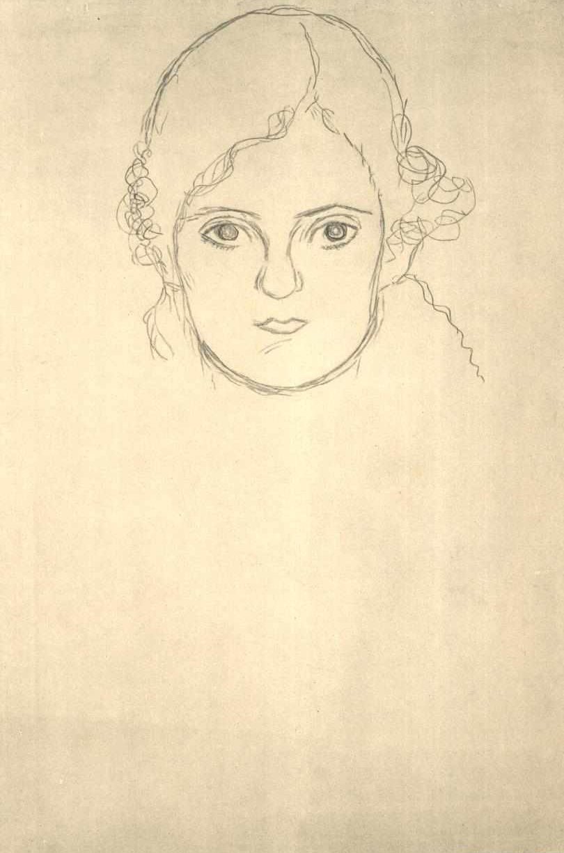 Mädchenkopf von Gustav Klimt