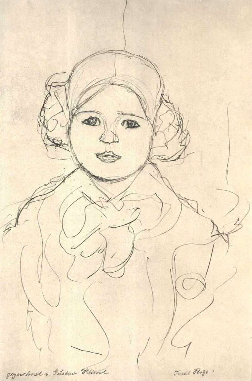 Mädchenstudie von vorne von Gustav Klimt