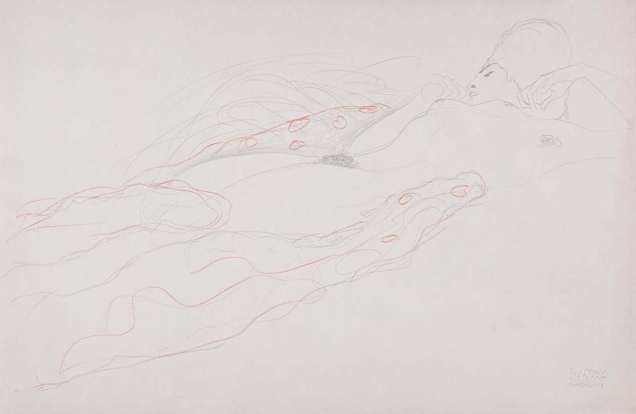 Liegender Akt von Gustav Klimt