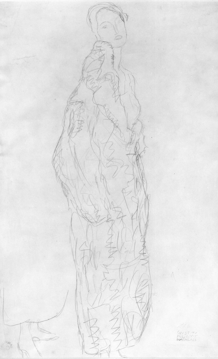Gekleidete stehende Dame, ca. 1916 von Gustav Klimt