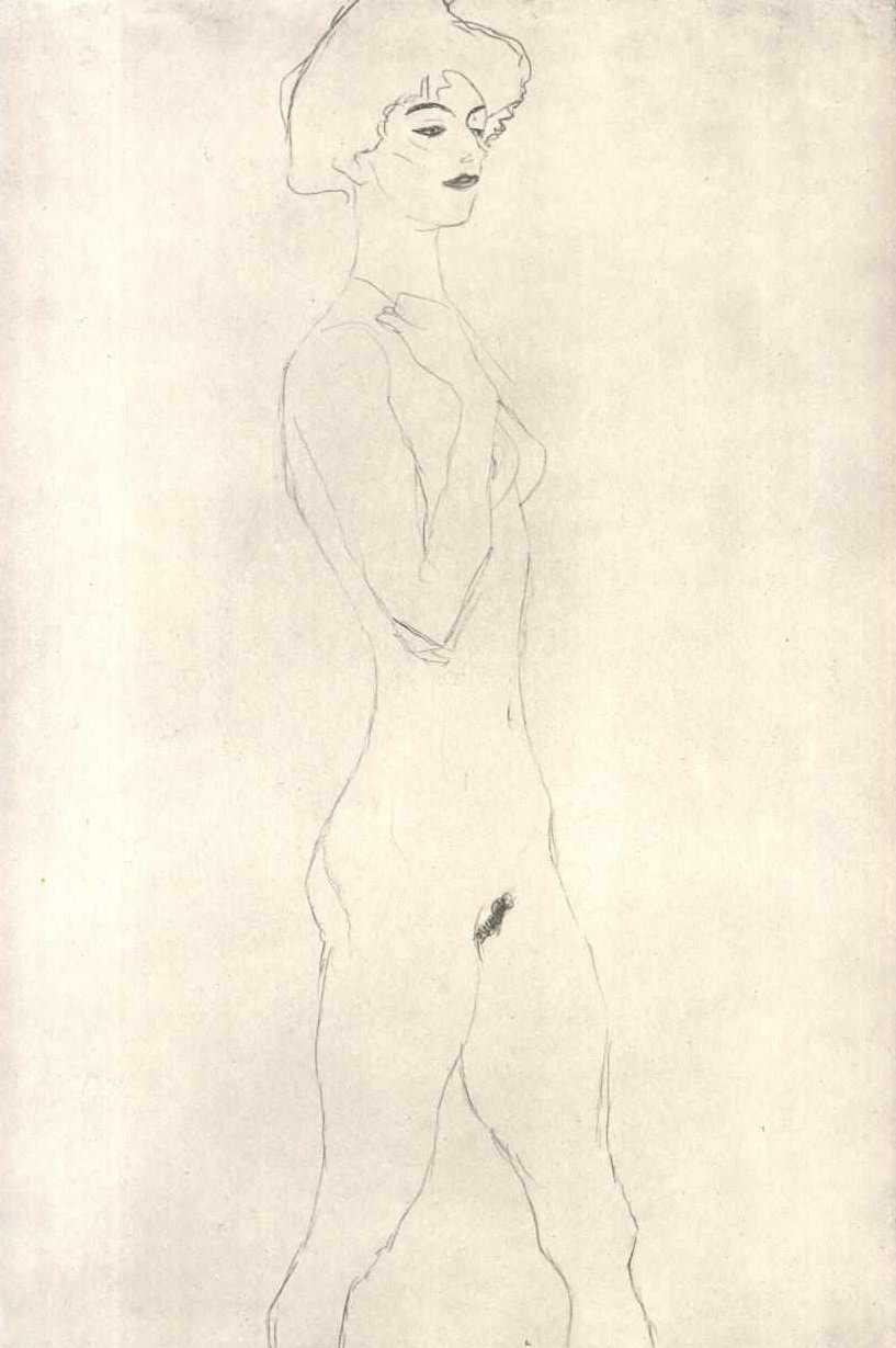 Schreitende mit roten Lippen von Gustav Klimt