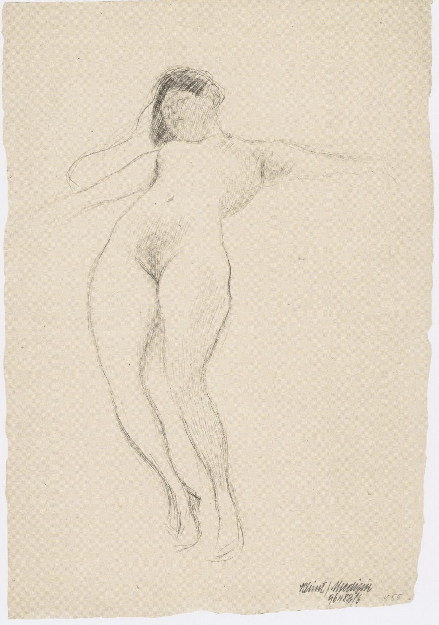 Schwebende mit ausgebreiteten Armen von Gustav Klimt