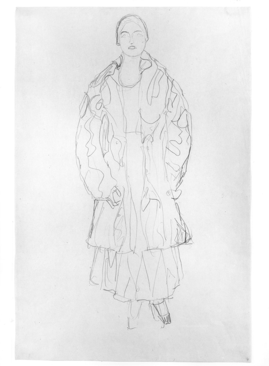 Stehende Frau mit Mantel, 1916 von Gustav Klimt