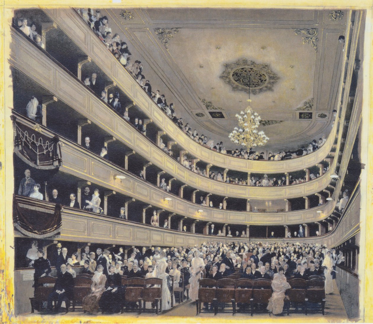 Zuschauerraum im alten Burgtheater von Gustav Klimt