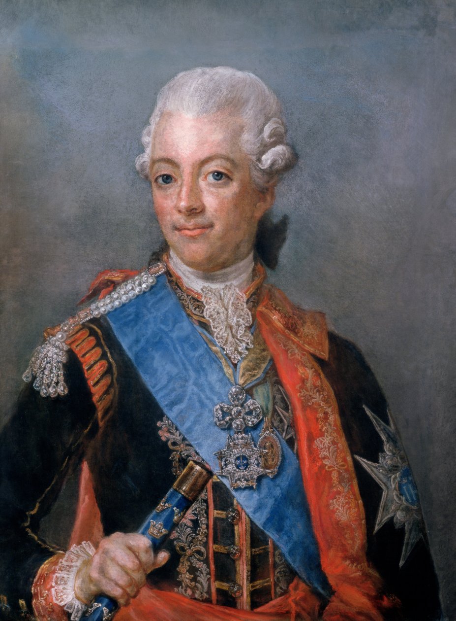 König Gustav III. (1746-92) von Schweden (Pastell) von Gustaf Lundberg