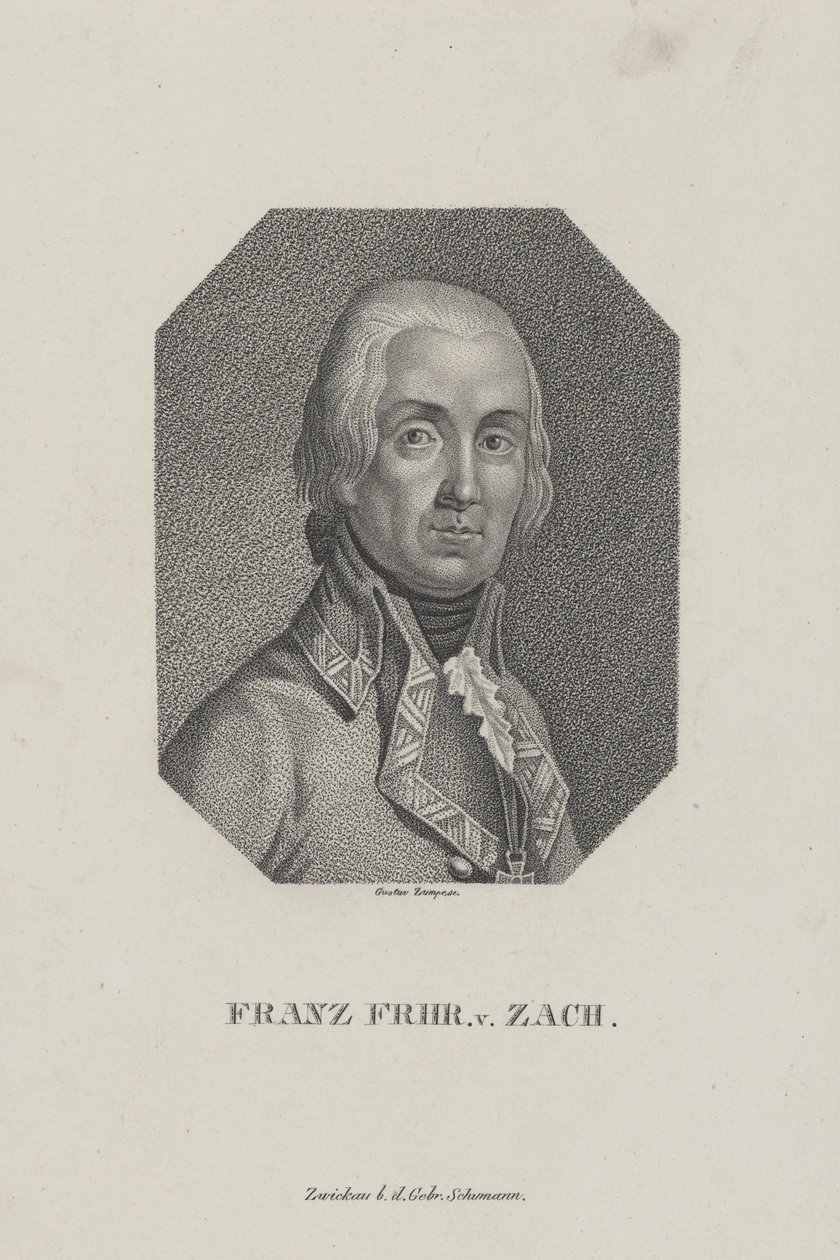 Franz Frhr. v. Zach. Punktierstich von Gustav Zumpe