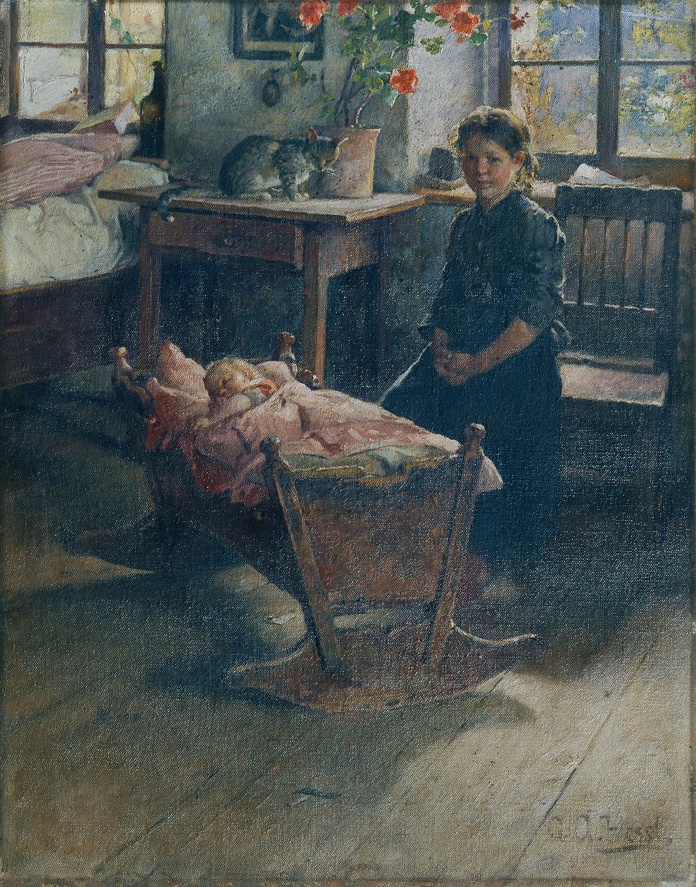 An der Wiege von Gustav Adolf Hessl