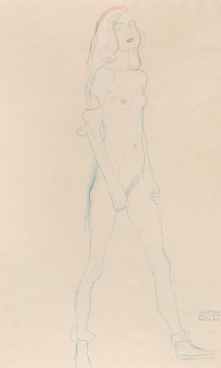 Ein nacktes junges Mädchen, ca. 1917 von Gustav Klimt