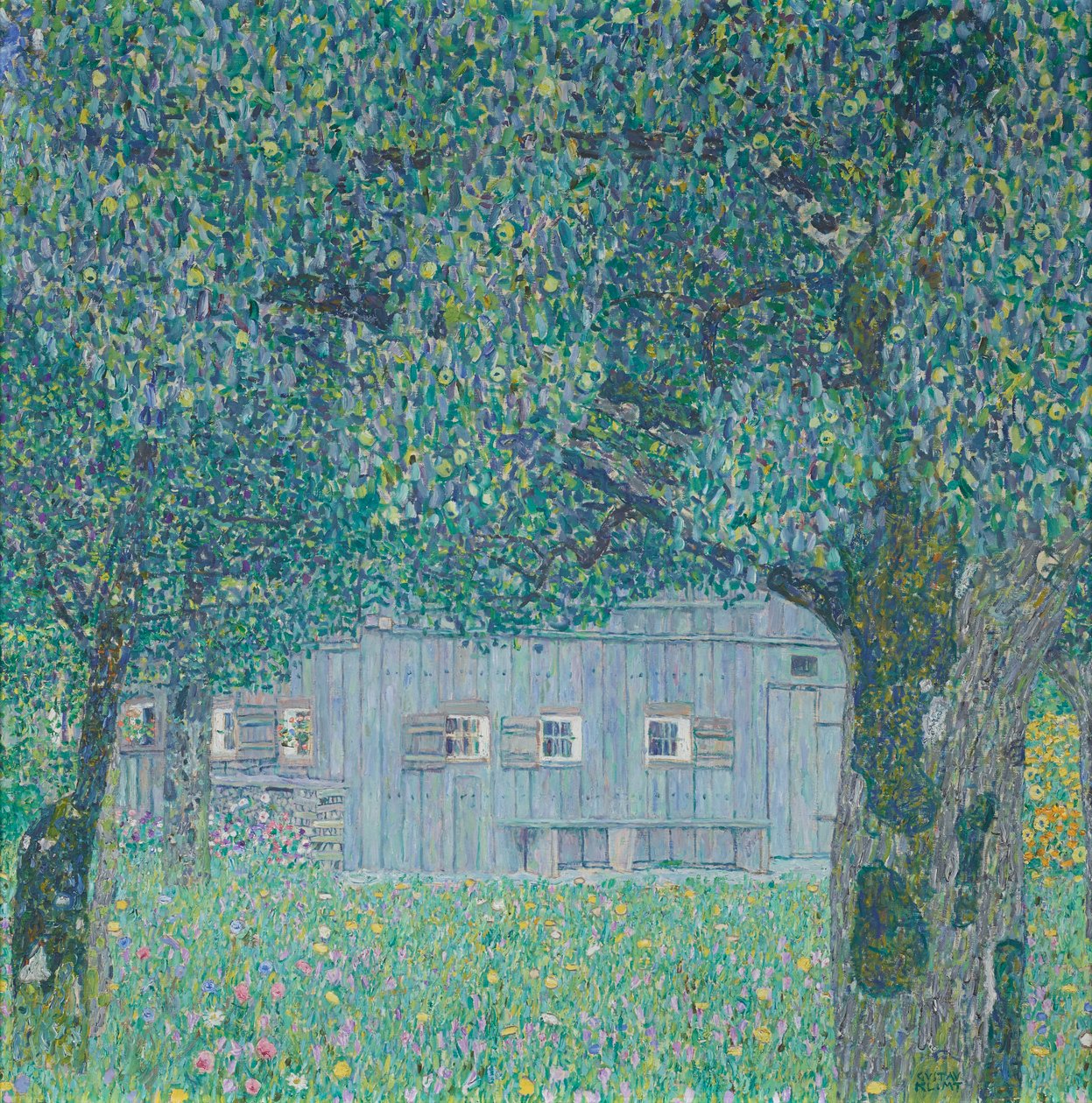 Bauernhaus in Buchberg (Oberösterreichisches Bauernhaus) von Gustav Klimt